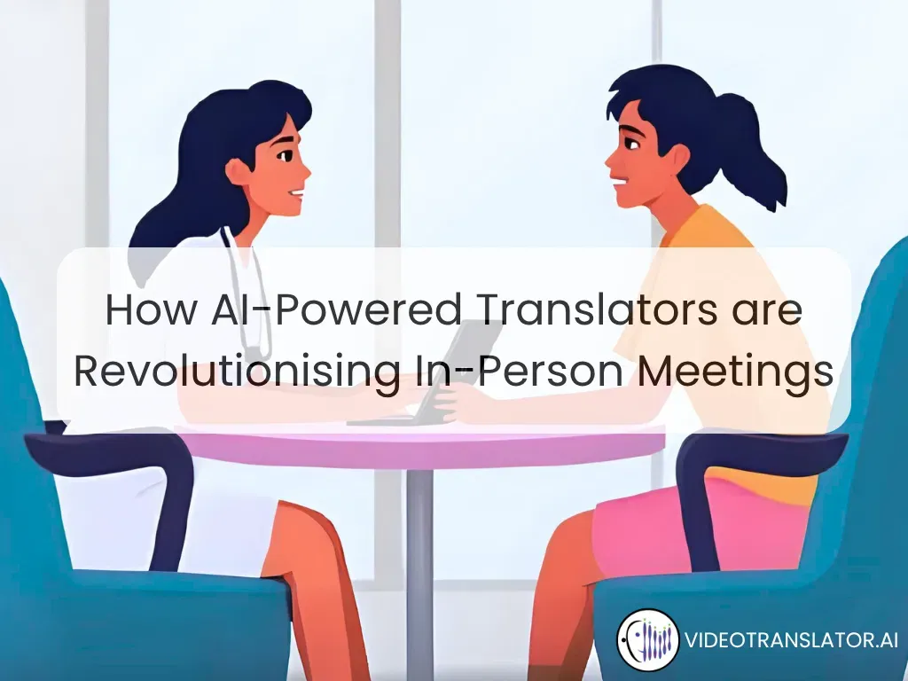 illustration of a doctor and a patient talking in different language with the help of AI language interpreting tool. 